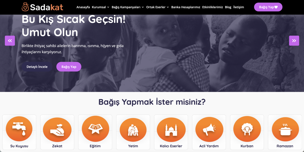 Profesyonel Dernek ve Yardım Sitesi V1 (Online Bağış Platformu)